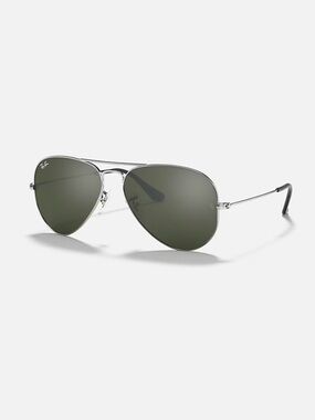 Ray Ban Aviator Large Metal Mirror Sunglasses RB3025 Silver Frame Grey Lens